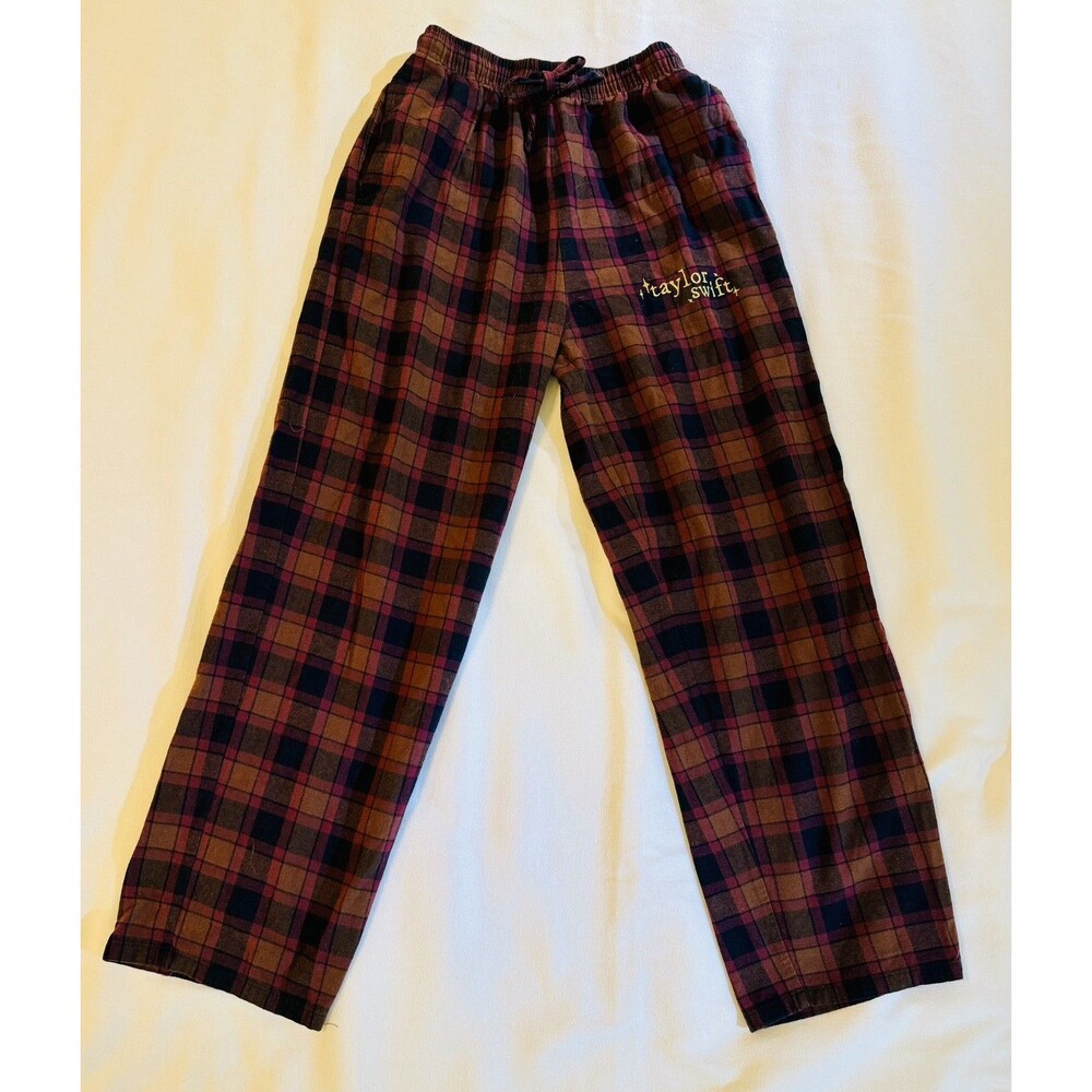 Taylor Swift Women's XS Warm Plaid Evermore Album Flannel Pajama Pant Lounge